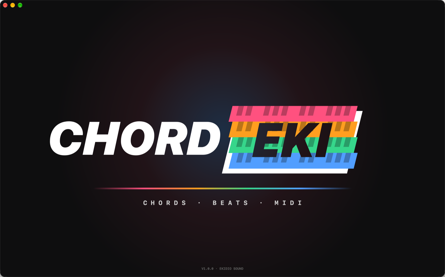 CHORDEKI start-up screen